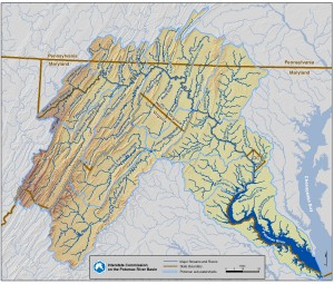Potomac watershed and major streams